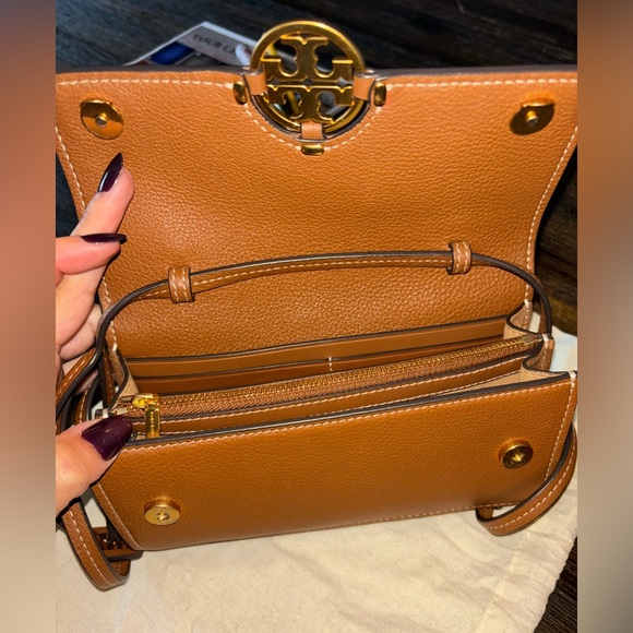 Like new - women’s Tory Burch miller leather crossbody walket - tigers eye - Picture 8 of 9
